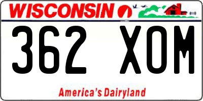WI license plate 362XOM