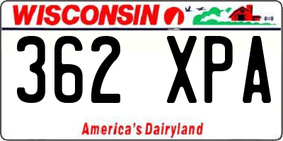 WI license plate 362XPA