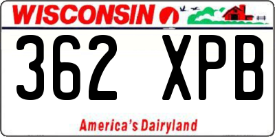 WI license plate 362XPB