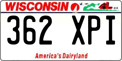 WI license plate 362XPI