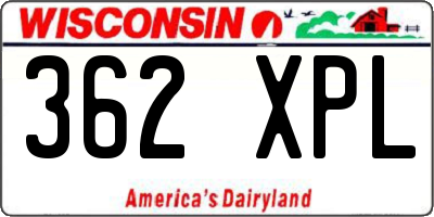 WI license plate 362XPL