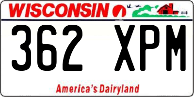 WI license plate 362XPM