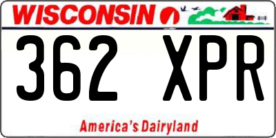 WI license plate 362XPR