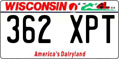 WI license plate 362XPT