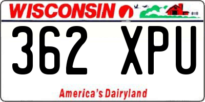 WI license plate 362XPU