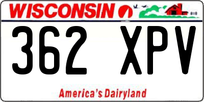 WI license plate 362XPV