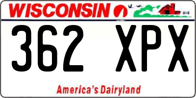 WI license plate 362XPX