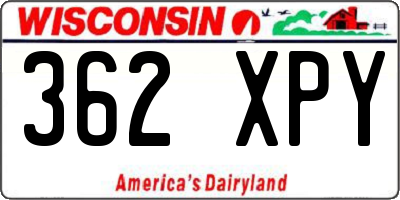 WI license plate 362XPY