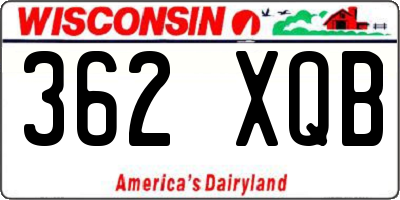 WI license plate 362XQB