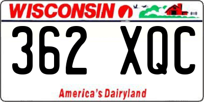 WI license plate 362XQC