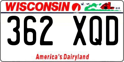 WI license plate 362XQD