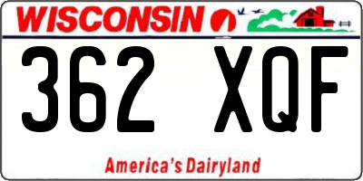 WI license plate 362XQF