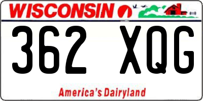 WI license plate 362XQG