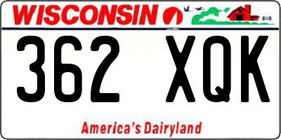 WI license plate 362XQK