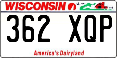 WI license plate 362XQP