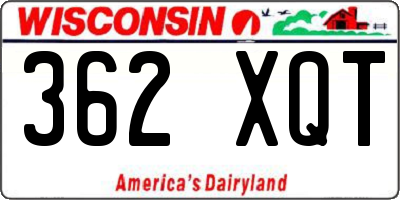 WI license plate 362XQT