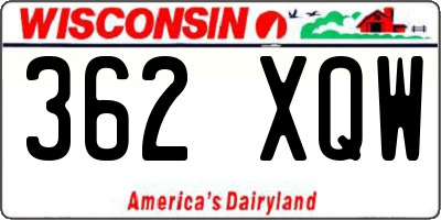 WI license plate 362XQW