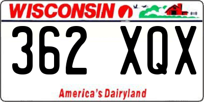 WI license plate 362XQX
