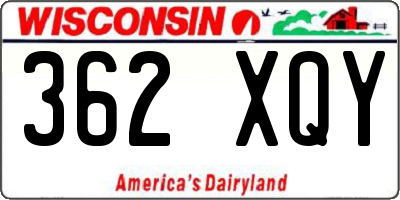 WI license plate 362XQY