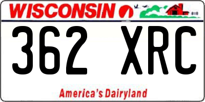 WI license plate 362XRC