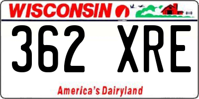 WI license plate 362XRE