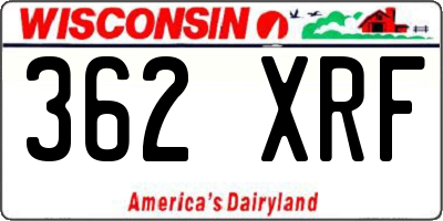 WI license plate 362XRF