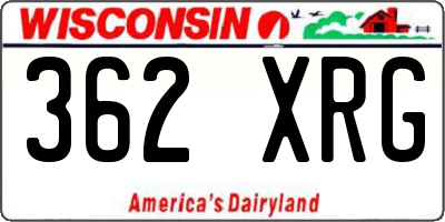 WI license plate 362XRG