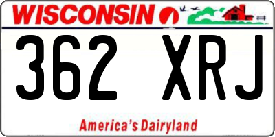 WI license plate 362XRJ