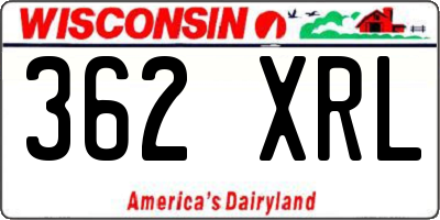 WI license plate 362XRL