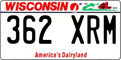 WI license plate 362XRM