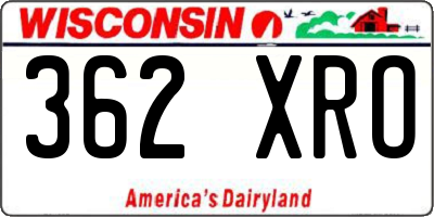 WI license plate 362XRO