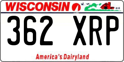 WI license plate 362XRP