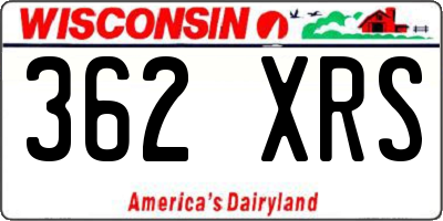 WI license plate 362XRS