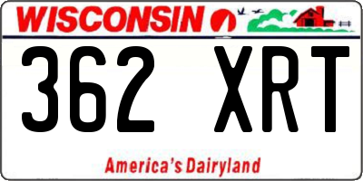 WI license plate 362XRT