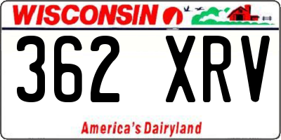WI license plate 362XRV