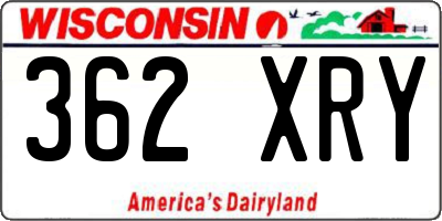 WI license plate 362XRY