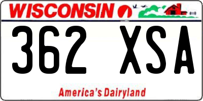 WI license plate 362XSA