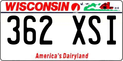 WI license plate 362XSI