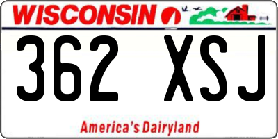 WI license plate 362XSJ