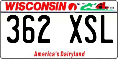 WI license plate 362XSL