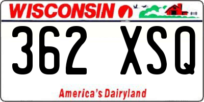 WI license plate 362XSQ