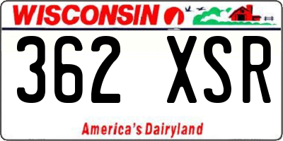 WI license plate 362XSR
