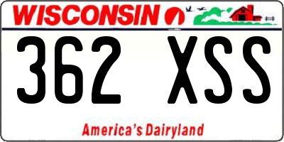 WI license plate 362XSS