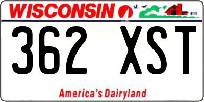 WI license plate 362XST