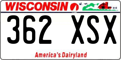 WI license plate 362XSX