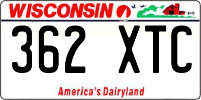 WI license plate 362XTC
