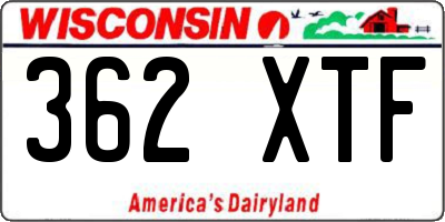 WI license plate 362XTF