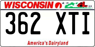 WI license plate 362XTI