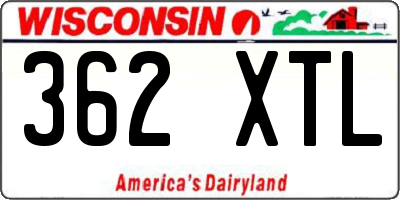 WI license plate 362XTL