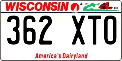 WI license plate 362XTO